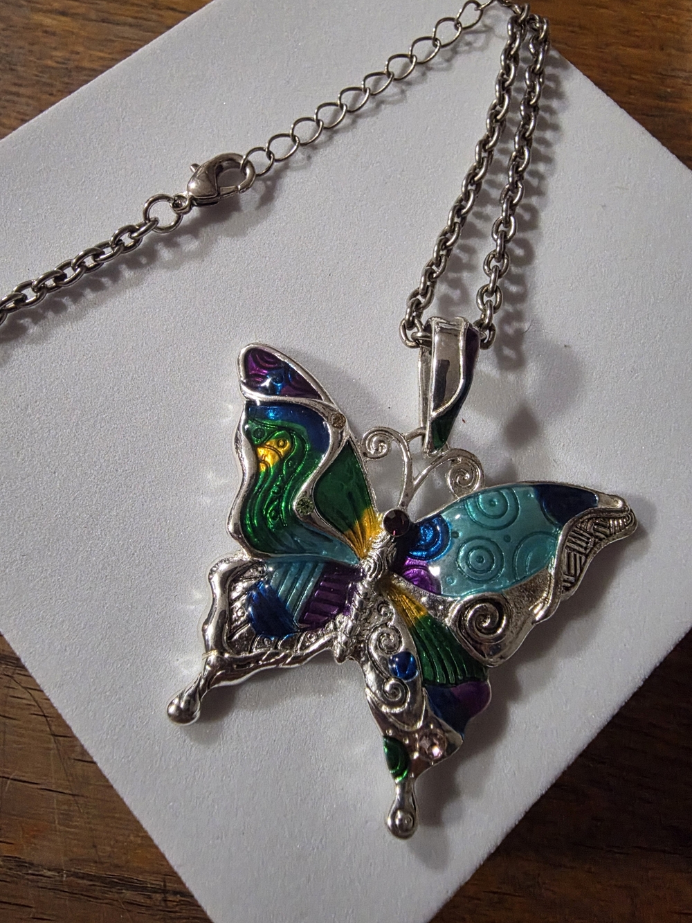 Discontinued Whimsy Multicolored Enamal Butterfly Filigree Details Zinc Alloy